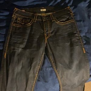 Waist size 33 relaxed straight True Religion Jeans.